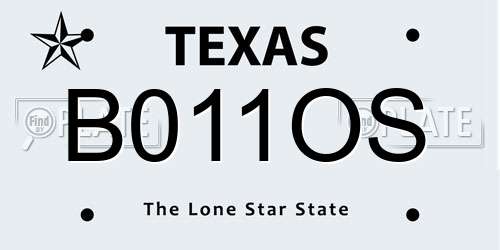 B011OS Texas License Plate