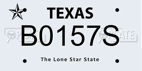B0157S Texas License Plate