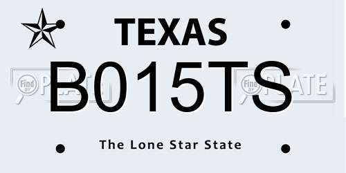B015TS Texas License Plate