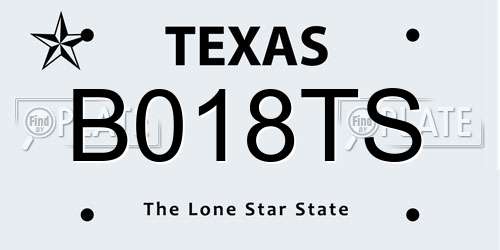 B018TS Texas License Plate