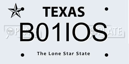 B01IOS Texas License Plate