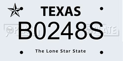 B0248S Texas License Plate