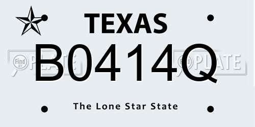 B0414Q Texas License Plate