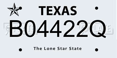 B04422Q Texas License Plate