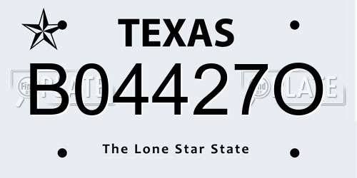 B04427O Texas License Plate