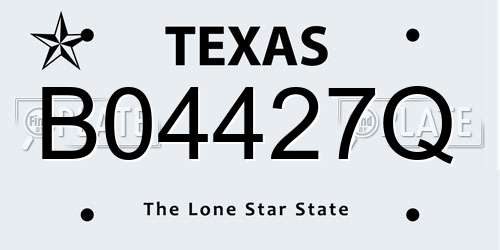 B04427Q Texas License Plate