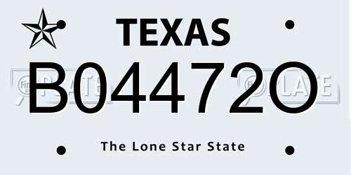 B04472O Texas License Plate