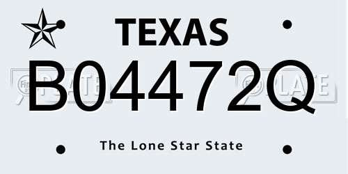 B04472Q Texas License Plate