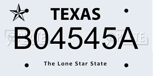 B04545A Texas License Plate