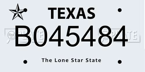 B045484 Texas License Plate