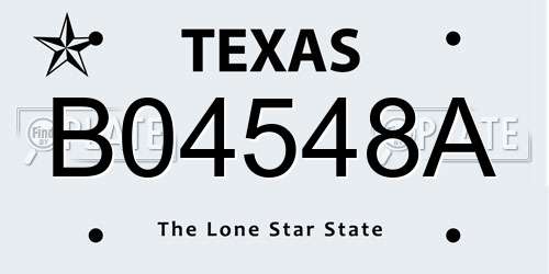 B04548A Texas License Plate