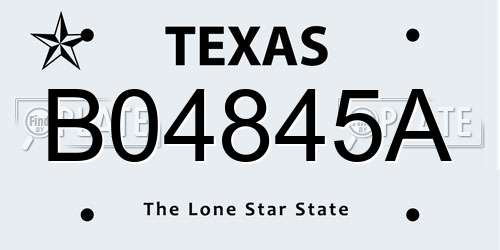 B04845A Texas License Plate