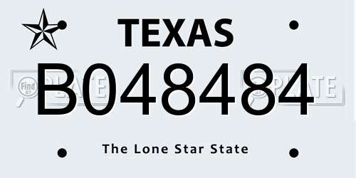 B048484 Texas License Plate