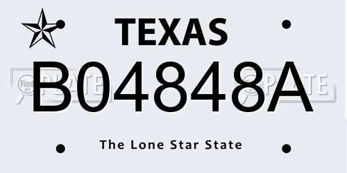 B04848A Texas License Plate