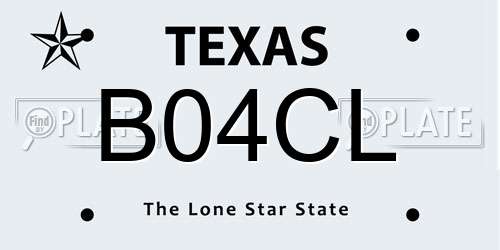 B04CL Texas License Plate