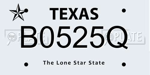 B0525Q Texas License Plate