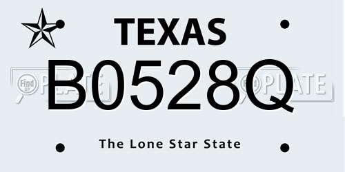 B0528Q Texas License Plate