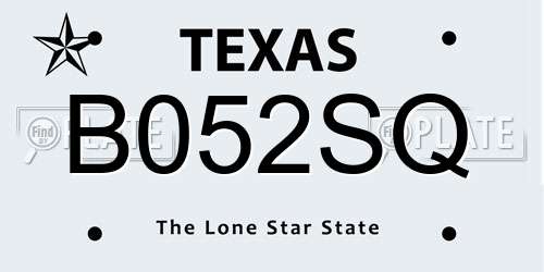 B052SQ Texas License Plate