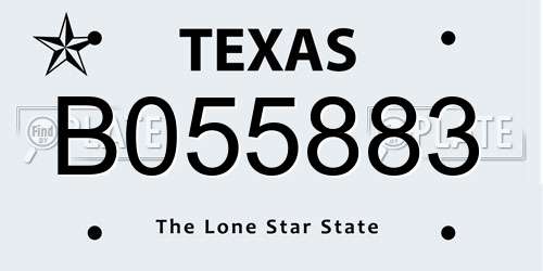 B055883 Texas License Plate