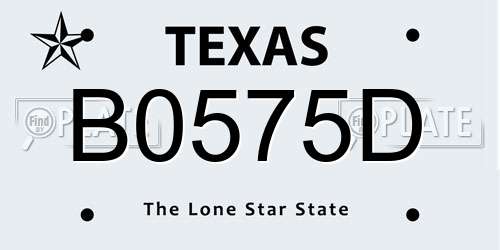 B0575D Texas License Plate