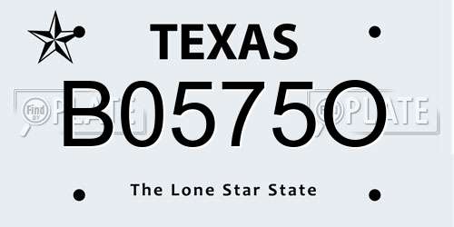B0575O Texas License Plate
