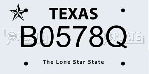 B0578Q Texas License Plate