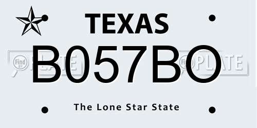 B057BO Texas License Plate