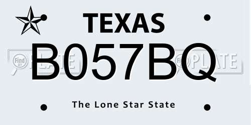 B057BQ Texas License Plate