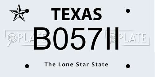 B057II Texas License Plate