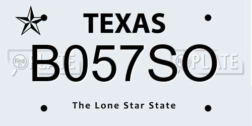 B057SO Texas License Plate