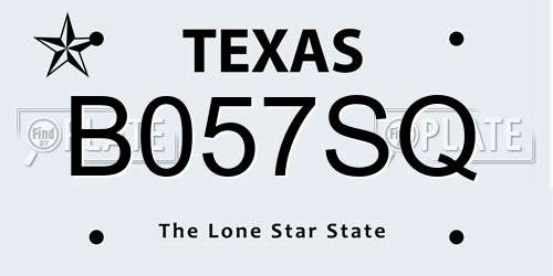 B057SQ Texas License Plate
