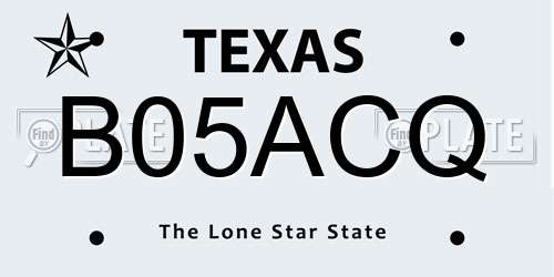 B05ACQ Texas License Plate
