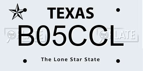 B05CCL Texas License Plate