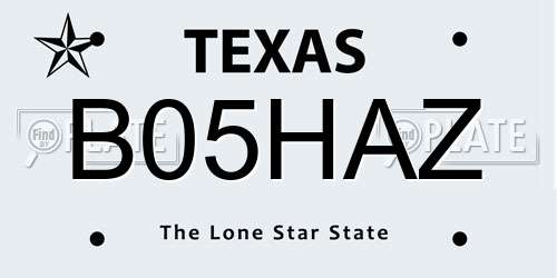 B05HAZ Texas License Plate