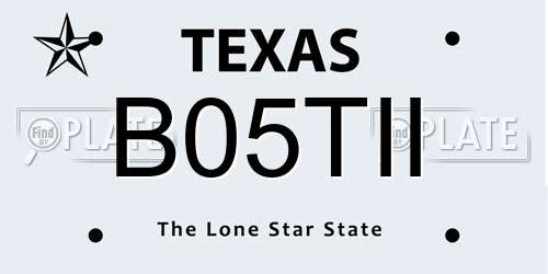 B05TII Texas License Plate