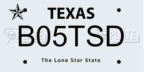B05TSD Texas License Plate