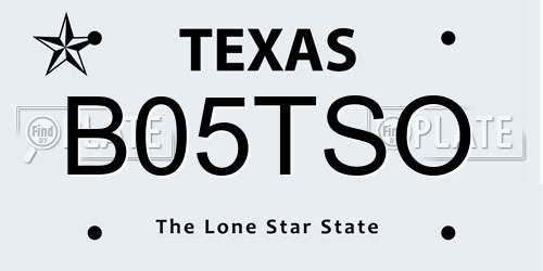 B05TSO Texas License Plate