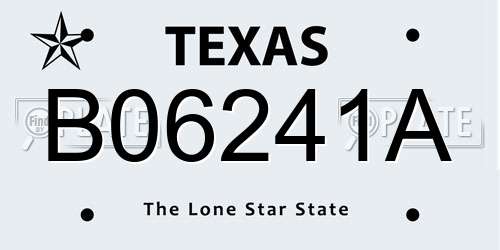 B06241A Texas License Plate