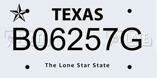 B06257G Texas License Plate