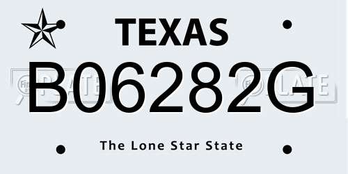 B06282G Texas License Plate