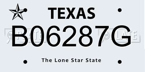 B06287G Texas License Plate