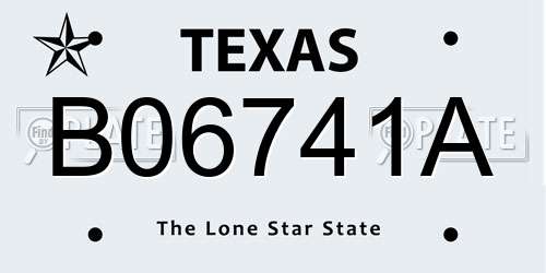 B06741A Texas License Plate