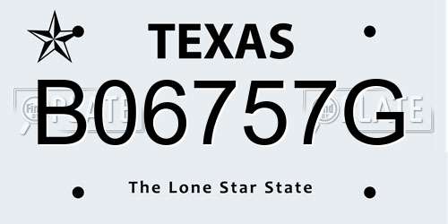 B06757G Texas License Plate