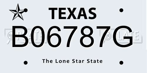 B06787G Texas License Plate