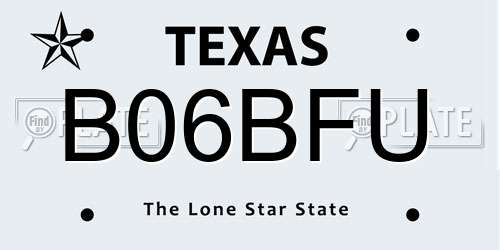 B06BFU Texas License Plate