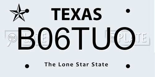 B06TUO Texas License Plate