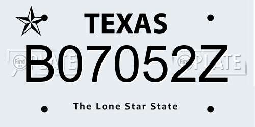 B07052Z Texas License Plate