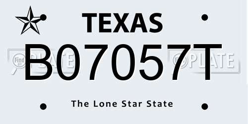 B07057T Texas License Plate