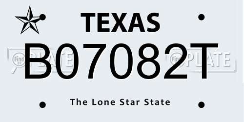 B07082T Texas License Plate