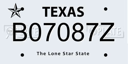 B07087Z Texas License Plate